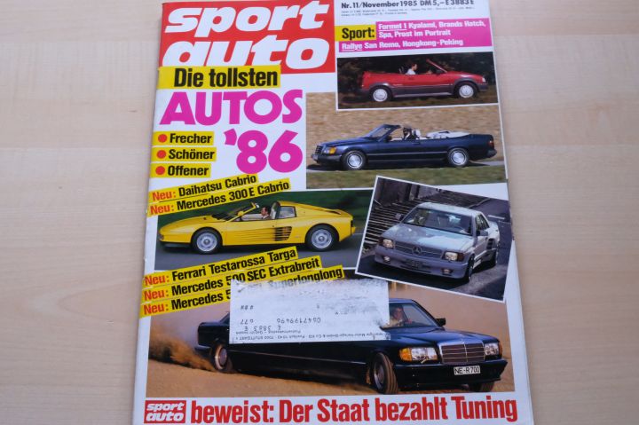 Sport Auto 11/1985